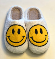Smiley Face fuzzy fleece slippers