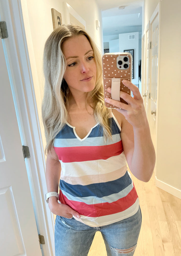 Colourblock Striped Tank (S-XL)